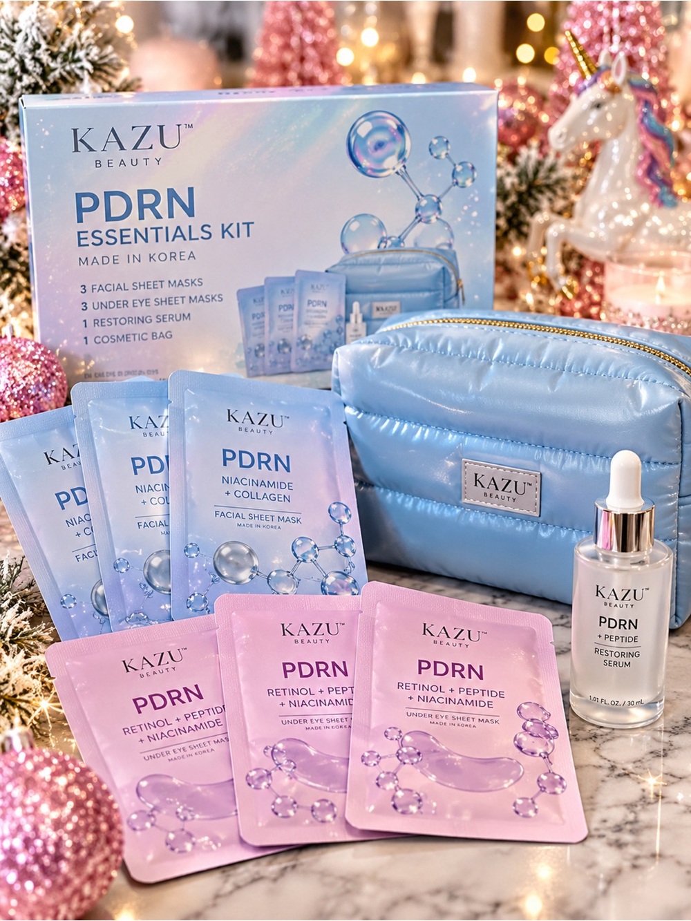 KAZU Beauty PDRN Essentials Kit Korean Skincare Gift Set